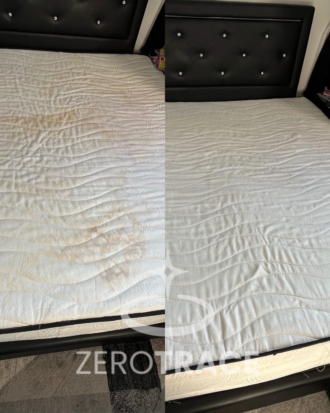 Matelas avant/après nettoyage